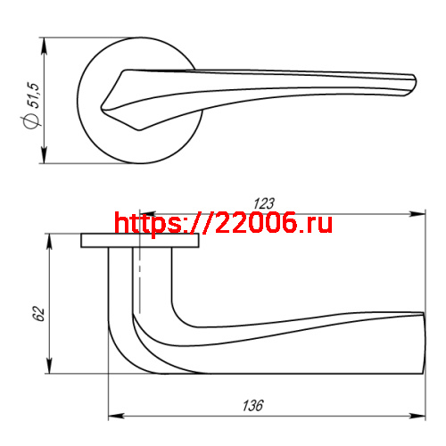 Ручка Armadillo (Армадилло) раздельная R.URS52.FLAME (FLAME URS) CP-8 хром фото 4