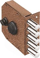 Замок Elbor (Эльбор) накладной Гранит 1.06.61.МА никель, сув., 4 риг., задв. с защ. шторкой, медный антик /22624/