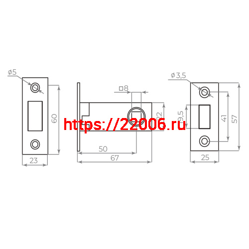 Защелка Ajax (Аякс) врезная MAGNLN50-8 GR графит фото 2