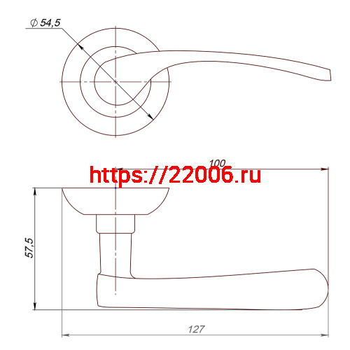 Ручка Ajax (Аякс) раздельная R.JR54.CORSA (CORSA AJ) SN/CP-3 матовый никель/хром фото 2
