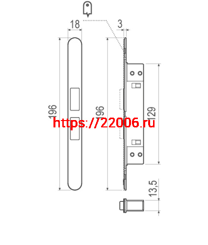 Магнитная AGB (АГБ) защелка регулируемая Touch B01120.30.FM (белый) с лицевой планкой B01120.31.FM фото 2