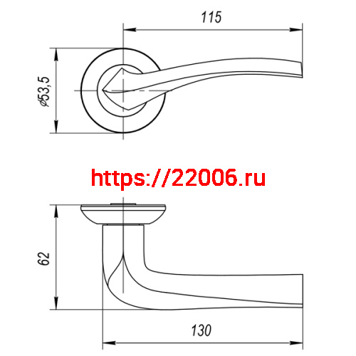 Ручка Ajax (Аякс) раздельная R.JR54.GLORIA (GLORIA JR) ABG-6 зелёная бронза фото 3 Ручка Ajax (Аякс) раздельная R.JR54.GLORIA (GLORIA JR) ABG-6 зелёная бронза фото 3