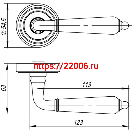 Ручка Punto (Пунто) раздельная LIBRETTO ML/HD ABG-6 зеленая бронза фото 3 Ручка Punto (Пунто) раздельная LIBRETTO ML/HD ABG-6 зеленая бронза фото 3