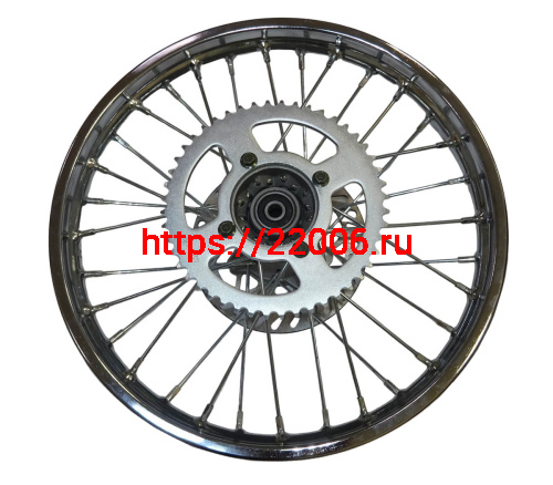 Обод 16" задний спицы, диск. тормоз (ПИТ-БАЙК), в сборе, ось D12 мм (диск+звезда) Обод 16" задний спицы, диск. тормоз (ПИТ-БАЙК), в сборе, ось D12 мм (диск+звезда)