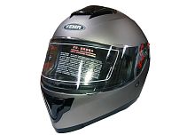 Шлем интеграл YM-830 "YAMAPA", черный матов, белый, серый матов, размер XL внутренние солнцезащ.ОЧКИ