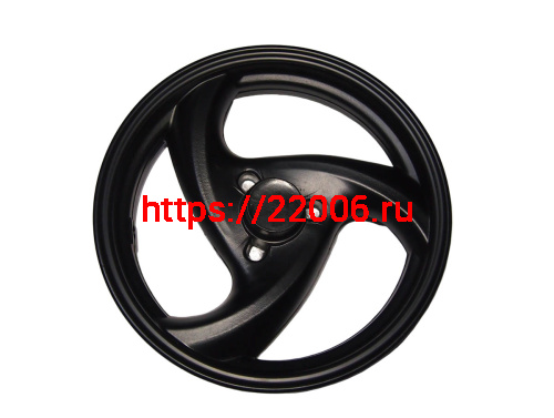 Обод 10" передний литой, диск. тормоз 2,15-10 скутер SLASH (3-х лучевой) (150006044) (ось 10мм) фото 2 Обод 10" передний литой, диск. тормоз 2,15-10 скутер SLASH (3-х лучевой) (150006044) (ось 10мм) фото 2