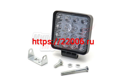 Фара светодиодная 48W 16 диодов SMD, 35мм квадрат. мет. корпус, ближний свет (Flood)