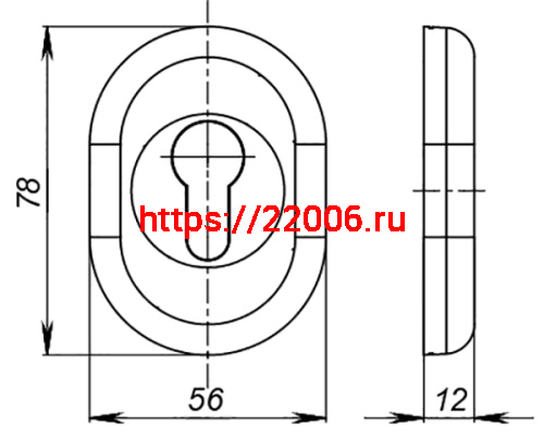 Накладка Fuaro (Фуаро) под цилиндр ESC-12C AB-7 зеленая бронза (2шт. в уп.,отгр. по 1 шт) фото 3