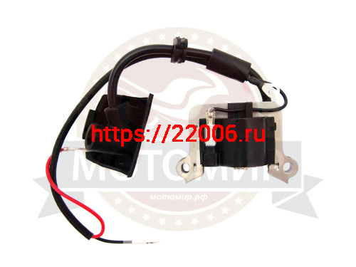 Зажигание мотокосы BC/GBC-043/052 в сборе (L в/в провода 120мм, колпачок 45град) (пришло как 98306)