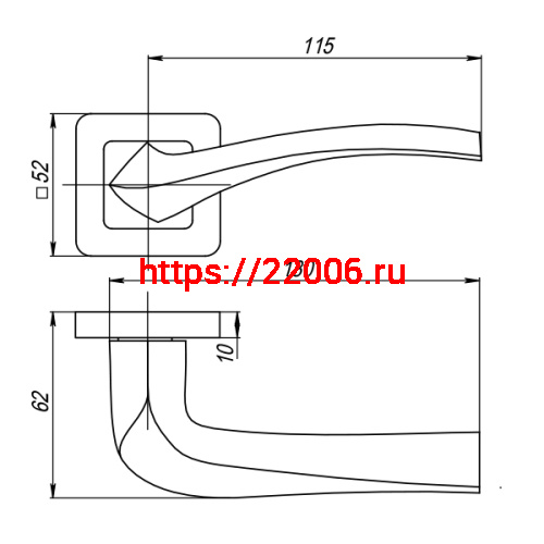 Ручка Punto (Пунто) раздельная K.QR52.VESTA (VESTA QR) SN/CP-3 матовый никель/хром фото 3