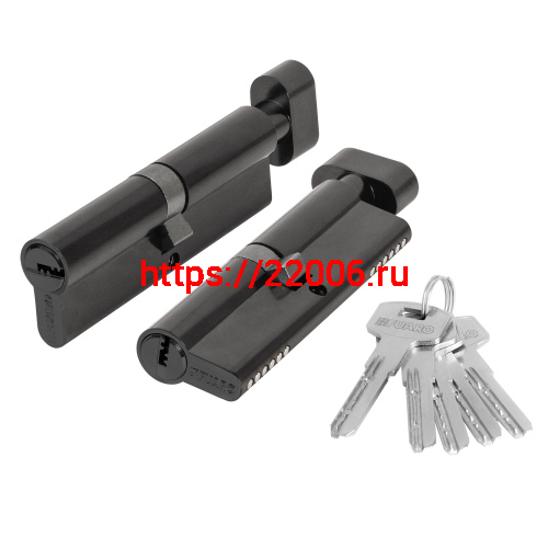 Цилиндровый Fuaro (Фуаро) механизм (200 ZM/120) 2000ZM Knob 120 (55+10+55) BL-24 черный 5Key с вертушкой