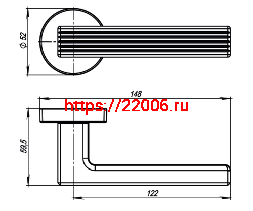 Ручка Armadillo (Армадилло) раздельная R.URB52.LINE (LINE URB6) CP-8 хром фото 5