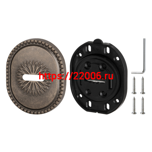 Накладка Armadillo (Армадилло) на сувальдный замок ESC.S-auto.CL/OV (PS-DEC CL) AS-9 античное серебро фото 2