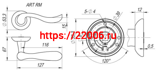 Ручка Fuaro (Фуаро) раздельная R.RM54.ART (ART RM) AB/GP-7 бронза/золото фото 4 Ручка Fuaro (Фуаро) раздельная R.RM54.ART (ART RM) AB/GP-7 бронза/золото фото 4