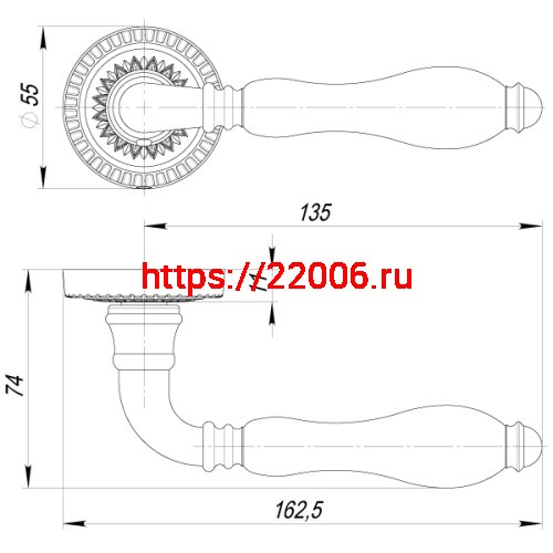 Ручка Armadillo (Армадилло) раздельная R.CL55.Silvia (Silvia CL1) AS/LWP-109 античное серебро/беж.фарфор фото 5