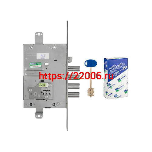 Замок Mottura (Моттура) врезной сувальдный с защёлкой 52.J535M-S MyKey (левый), ключ 60 мм, без накл. фото 2