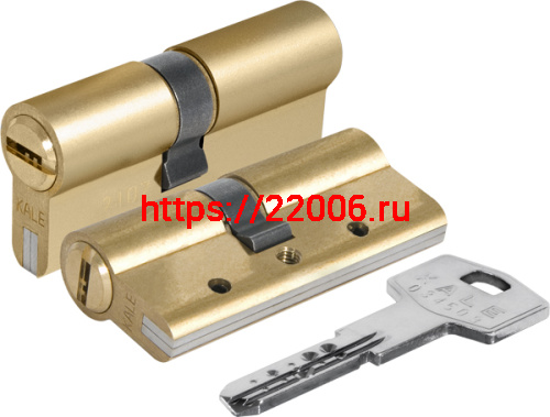 Цилиндровый Kale kilit (Кале килит) механизм 164 DBN-E/80 (30+10+40) mm латунь 5 кл.