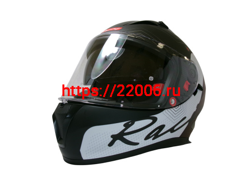 Шлем TVS RACING (Индия) STREET D/V DULL BLACK RED размер XL, + пинлок в комплекте, очки