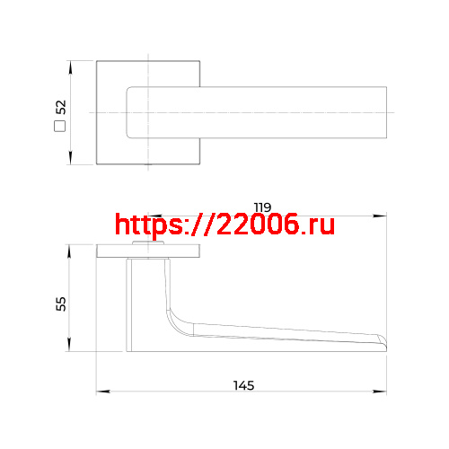 Ручка Ajax (Аякс) раздельная K.JS51.BOND BL-24 черный фото 3