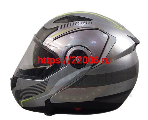 Шлем модуляр COBRA JK115, черный(7), белый с красным(4), серый(6) размеры S внутр.солнцезащ. ОЧКИ фото 3