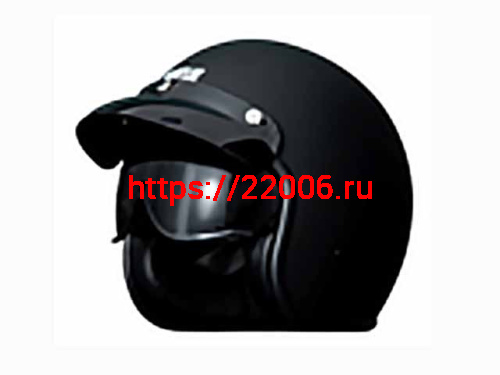 Мотошлем VIRTUE MD-211 открытый с козырьком и визором черный матовый (M)