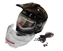 Шлем кроссовый со стеклом (туринг) СНЕГОХОДНЫЙ COBRA EC H331, черный, с ПОДОГРЕВОМ ВИЗОРА, размер S