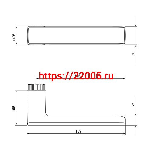 Ручка Punto (Пунто) раздельная K.EL.Q27.GANT SSG-39 сатин.золото фото 3