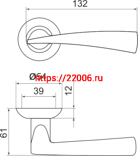 Ручка Armadillo (Армадилло) раздельная R.LD54.Columba (Columba LD80) CP-8 хром фото 3