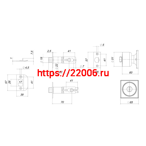 Ручка Punto (Пунто) защелка DK772/BL SN-BK (фик.) никель фото 3