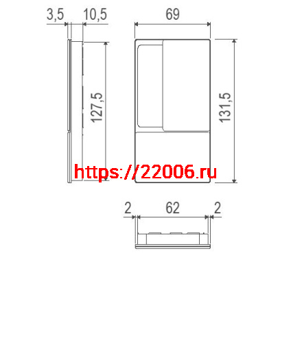 B30000.01.FM AGB (АГБ) Ручка WAVE без запирания (белый), для раздвижных дверей ПОДХОДИТ К TOUCH фото 2
