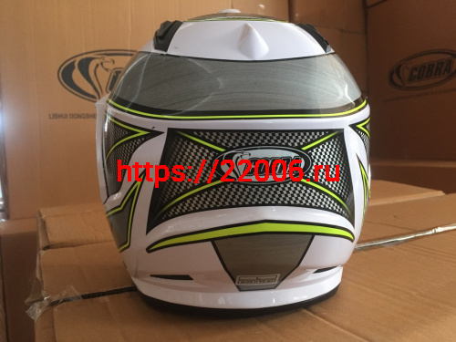 Шлем открытый 3/4 COBRA JK521, белый с серым(3), черный с графикой(2), размеры L фото 4
