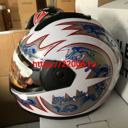 Шлем интеграл "Safelead" HF-110 NEW белый, черный размер M фото 2