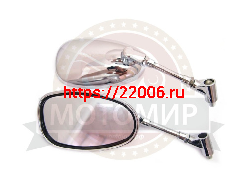 Зеркала (012) d10 Каплевидные объемные ХРОМ (КРЕПКОЕ ОСНОВАНИЕ)  (кол-во в упак. 50 пар.)