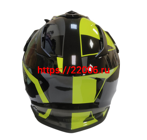 Шлем кроссовый COBRA EC V332, серый титан, синий и желтый, размер M фото 4 Шлем кроссовый COBRA EC V332, серый титан, синий и желтый, размер M фото 4