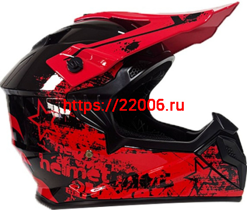 Мотошлем VIRTUE MD-911 Кросс красный с надписью (L)