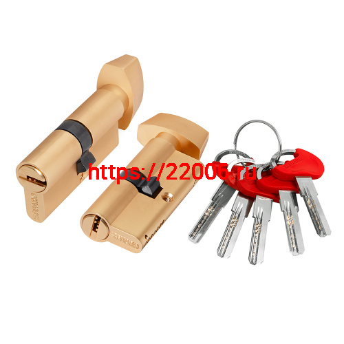 Цилиндровый Fuaro (Фуаро) механизм (D-PRO502/70) D-PRO5002KnobRL70(30+10+30) SSG-39 сатинированное золото 5Key