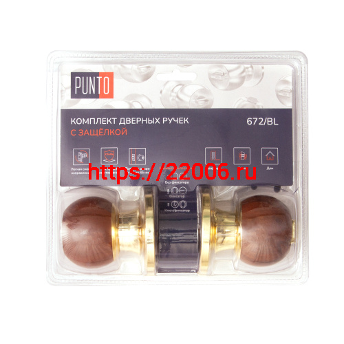 Ручка Punto (Пунто) защелка DK672/BL WD-ET (кл./фик.) дерево