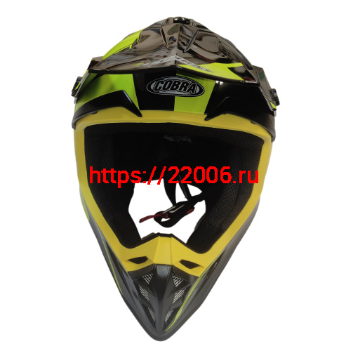 Шлем кроссовый COBRA EC V332, серый титан, синий и желтый, размер M фото 2 Шлем кроссовый COBRA EC V332, серый титан, синий и желтый, размер M фото 2
