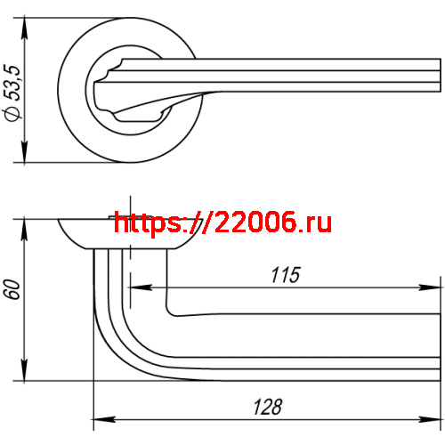 Ручка Punto (Пунто) раздельная BOLERO TL CFB-18 кофе глянец фото 2