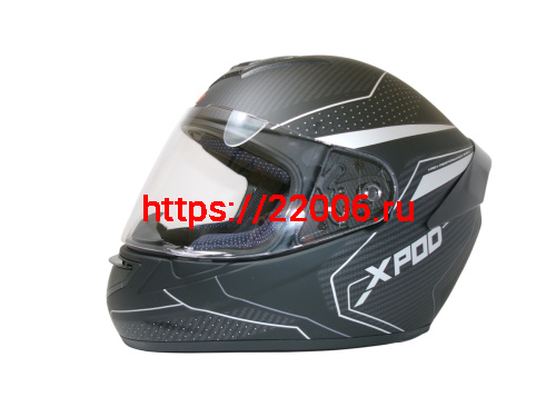 Шлем TVS RACING (Индия) XPOD DULL BLACK SILVER размер M фото 2