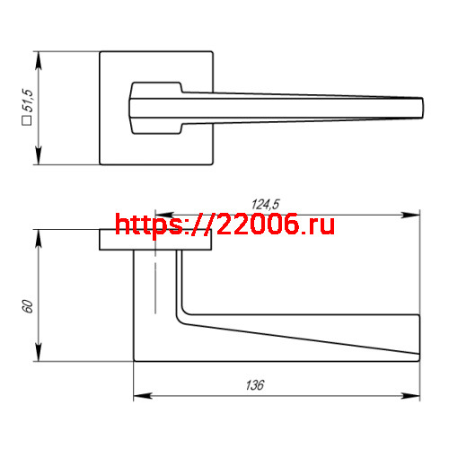 Ручка Armadillo (Армадилло) раздельная K.USS52.MORI (MORI USS) CP-8 хром фото 4