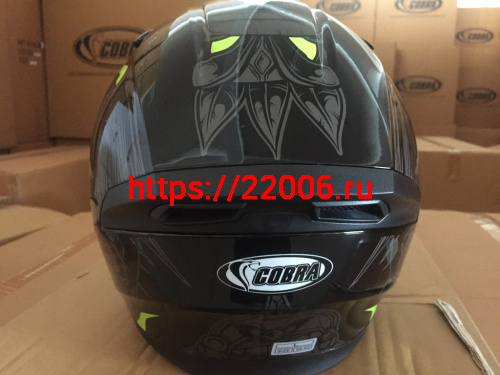 Шлем интеграл COBRA JK315, черный, с серой графикой(1), размеры L фото 2