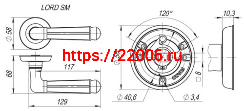Ручка Fuaro (Фуаро) раздельная R.SM58.LORD (LORD SM) AB-7 матовая бронза фото 3 Ручка Fuaro (Фуаро) раздельная R.SM58.LORD (LORD SM) AB-7 матовая бронза фото 3