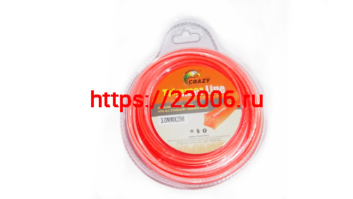 Леска триммерная (3,0*25м) CRAZY STONE квадрат Леска триммерная (3,0*25м) CRAZY STONE квадрат