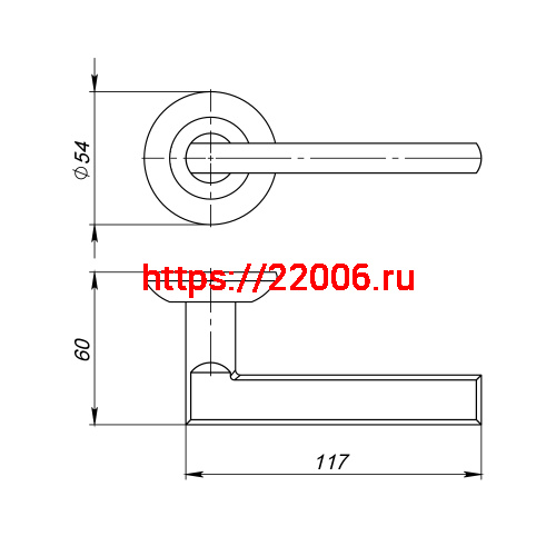 Ручка Ajax (Аякс) раздельная R.JR54.POLO TECH BL-24 черный (белая коробка) фото 2