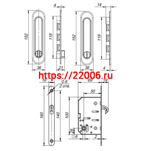 Защелка Punto (Пунто) с ручками для раздвижных дверей SH.SL152.KIT011-BK (Soft LINE SL-011) АВ бронза фото 3 Защелка Punto (Пунто) с ручками для раздвижных дверей SH.SL152.KIT011-BK (Soft LINE SL-011) АВ бронза фото 3