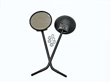 Зеркало круглое черный пластик стойка высокая прямая резьба М10 Урал производство Ирбит