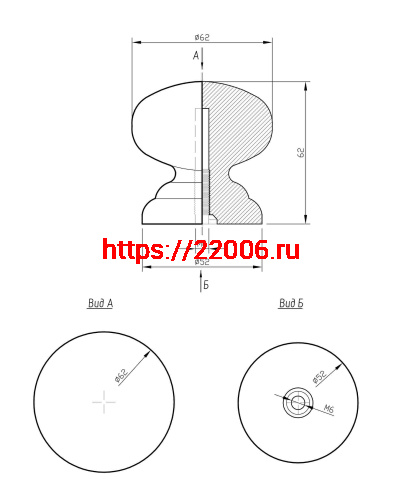 Ручка-кнопка veles (ВЕЛЕС) Орех фото 2