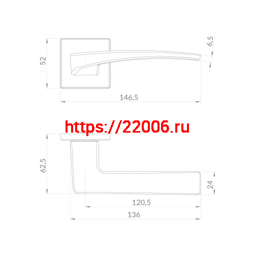 Ручка Punto (Пунто) раздельная K.EST.Q52.SHARM SSC-16 сатинированный хром фото 2