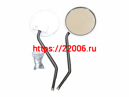 Зеркало круглое белый пластик стойка высокая резьба М10 Урал производство Ирбит